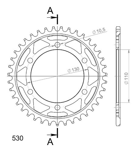 Supersprox Steel Chain wheel 530 - 39Z (black)