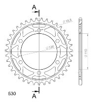 Supersprox acciaio rocchetto per catena 530 - 39Z (nero)