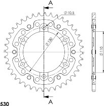 Supersprox Stealth rocchetto per catena 530 - 39Z (azurro)