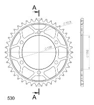 Supersprox acciaio rocchetto per catena 530 - 42Z (nero)