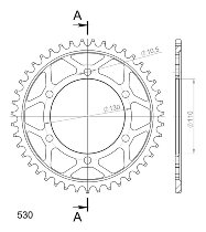 Supersprox Steel Chain wheel 530 - 43Z (black)