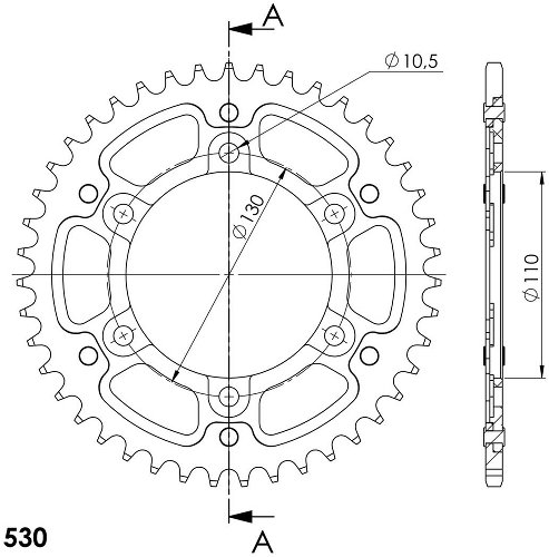 Supersprox Stealth Chain wheel 530 - 43Z (black)