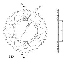 Supersprox aluminio rueda de cadena 530 - 43Z (azul)