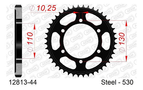 Supersprox Stahl-Kettenrad 530 - 44Z (schwarz)