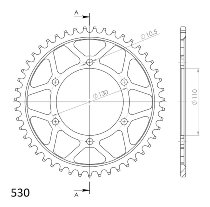 Supersprox acciaio rocchetto per catena 530 - 46Z (nero)