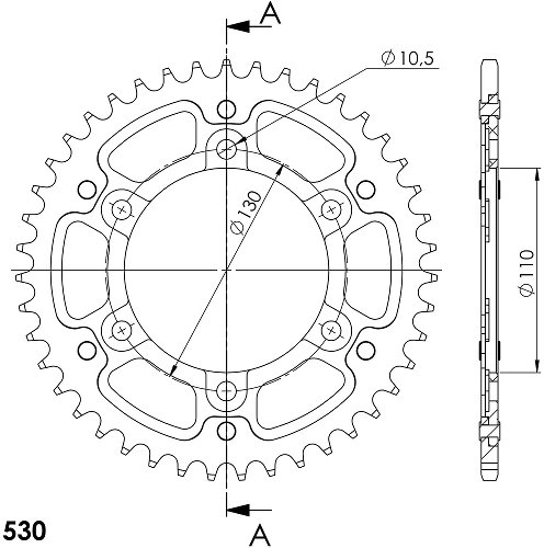 Supersprox Stealth Chain wheel 530 - 46Z (blue)