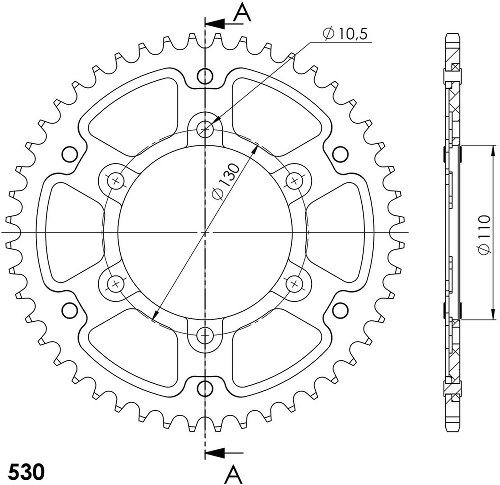 Supersprox Stealth rocchetto per catena 530 - 47Z (nero)