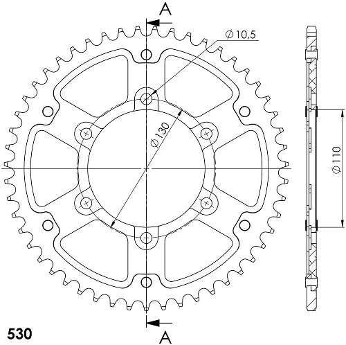 Supersprox Stealth Chain wheel 530 - 51Z (silver)