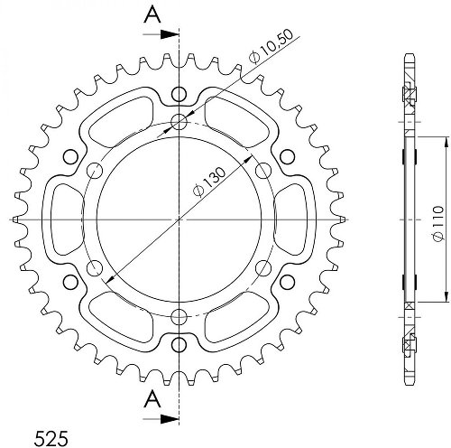 Supersprox Stealth-Kettenrad 525 - 41Z (gold)