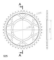 Supersprox Steel Chain wheel 525 - 42Z (black)