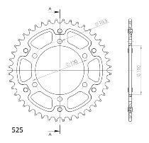 Supersprox Stealth Chain wheel 525 - 43Z (black)