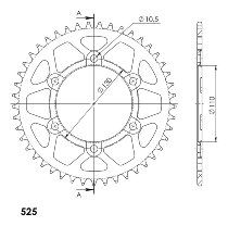 Supersprox aluminio rueda de cadena 525 - 45Z (azul)