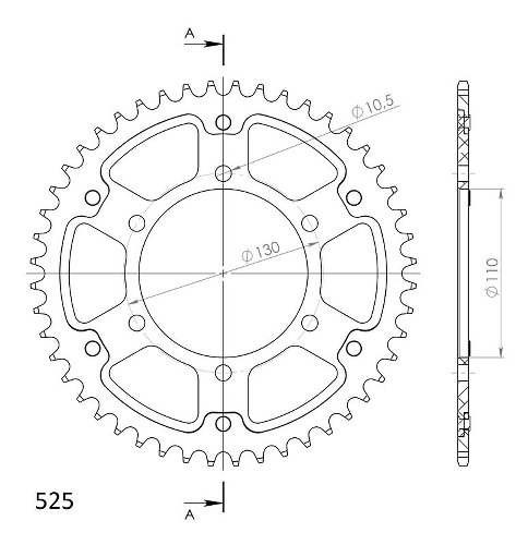 Supersprox Stealth Chain wheel 525 - 45Z (blue)