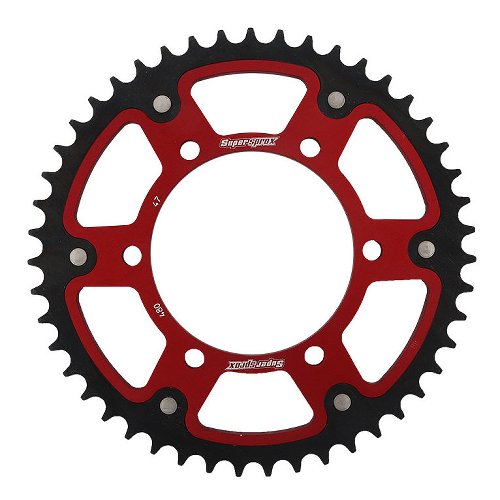 Supersprox Stealth rueda de cadena 525 - 47Z (rojo)