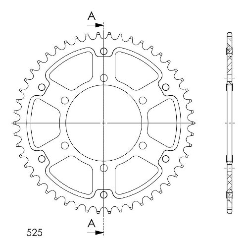 Supersprox Stealth Chain wheel 525 - 50Z (gold)