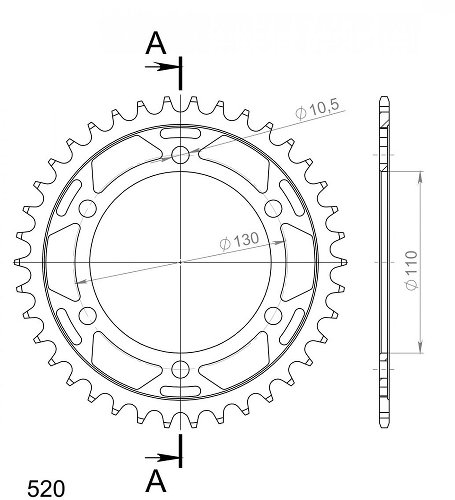 Supersprox Steel Chain wheel 520 - 39Z (black)