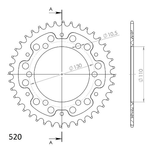 Supersprox Stealth rocchetto per catena 520 - 40Z (nero)