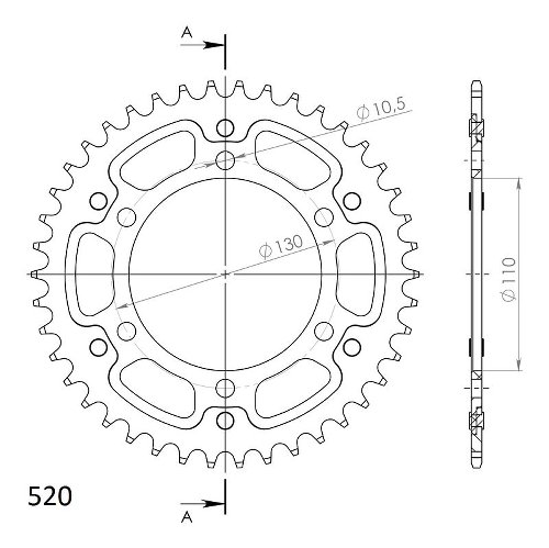 Supersprox Stealth Chain wheel 520 - 41Z (black)