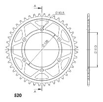 Supersprox Steel Edge rocchetto per catena 520 - 44Z (nero)