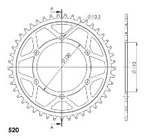 Supersprox Steel Edge rueda de cadena 520 - 45Z (oro)