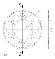 Supersprox aluminium roue d`entrainement 520 - 47Z (rouge)