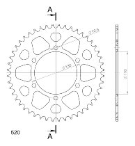 Supersprox alluminio rocchetto per catena 520 - 48Z (nero)