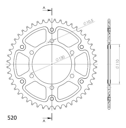 Supersprox Stealth Chain wheel 520 - 48Z (blue)