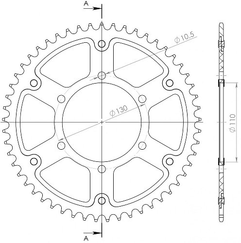 Supersprox Stealth Chain wheel 520 - 55Z (gold)