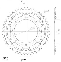 Supersprox Stealth Chain wheel 520 - 42Z (gold)