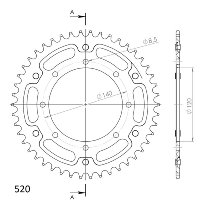 Supersprox Stealth Chain wheel 520 - 43Z (black)