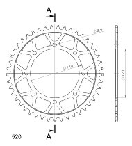 Supersprox acciaio rocchetto per catena 520 - 45Z (nero)