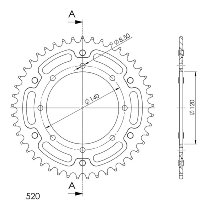 Supersprox Stealth Chain wheel 520 - 45Z (gold)