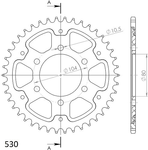 Supersprox Stealth Chain wheel 530 - 37Z (gold)