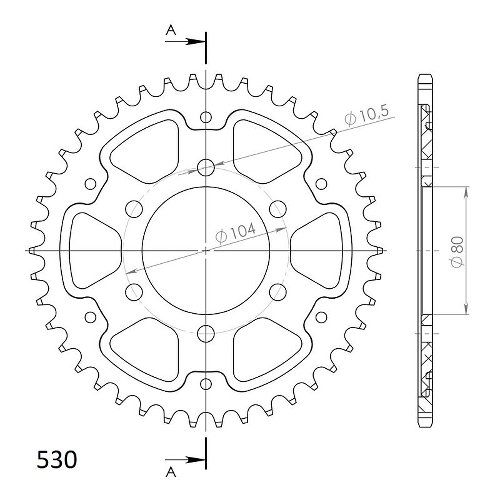 Supersprox Stealth roue d`entrainement 530 - 40Z (noir)