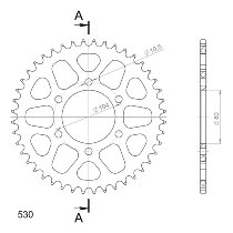 Supersprox aluminio rueda de cadena 530 - 44Z (negro)