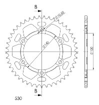 Supersprox aluminium roue d`entrainement 530 - 45Z (verte)