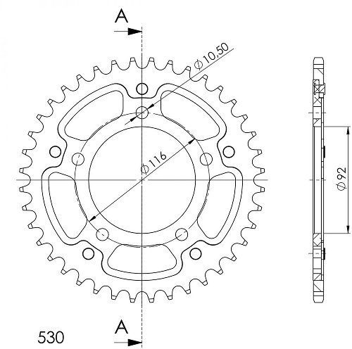 Supersprox Stealth Chain wheel 530 - 39Z (gold)