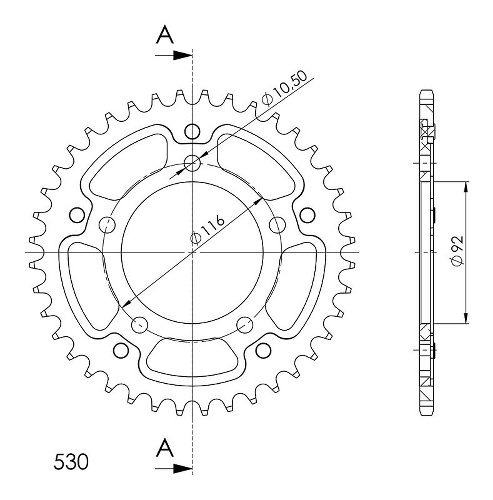 Supersprox Stealth Chain wheel 530 - 40Z (gold)