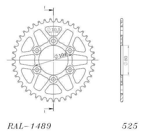 Supersprox alluminio rocchetto per catena 530 - 41Z (nero)