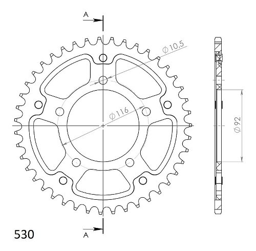 Supersprox Stealth rocchetto per catena 530 - 41Z (nero)