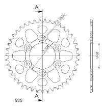 Supersprox aluminium roue d`entrainement 530 - 42Z (verte)