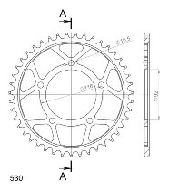 Supersprox Steel Chain wheel 530 - 43Z (black)