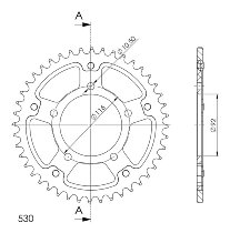 Supersprox Stealth Chain wheel 530 - 44Z (gold)