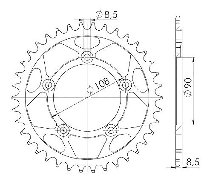 Supersprox acciaio rocchetto per catena 520 - 38Z (nero)