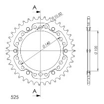 Supersprox Stealth Chain wheel 525 - 38Z (black)