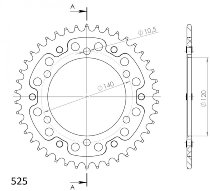 Supersprox Stealth rocchetto per catena 525 - 41Z (oro)