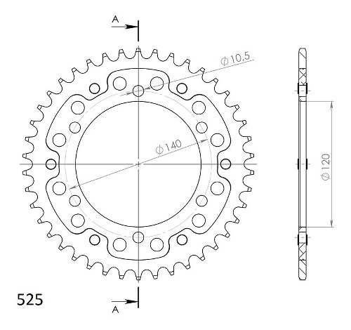 Supersprox Stealth Chain wheel 525 - 42Z (black)