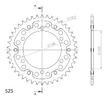 Supersprox Stealth rocchetto per catena 525 - 42Z (nero)