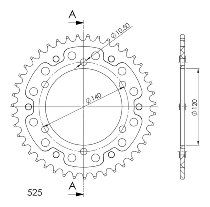 Supersprox Stealth Chain wheel 525 - 43Z (black)