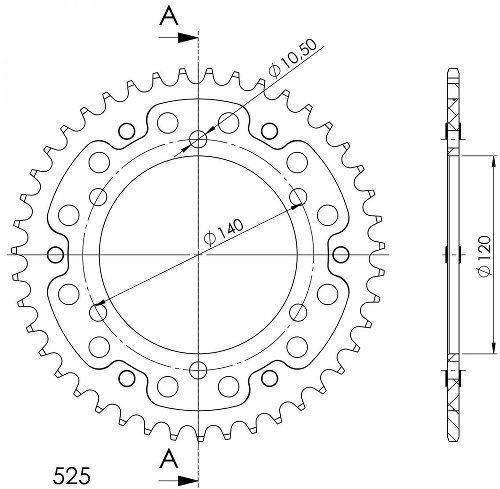 Supersprox Stealth roue d`entrainement 525 - 44Z (noir)